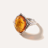 Adjustable Boho Amber Ring — Baltic amber and sterling silver jewellery by Baltic Beauty
