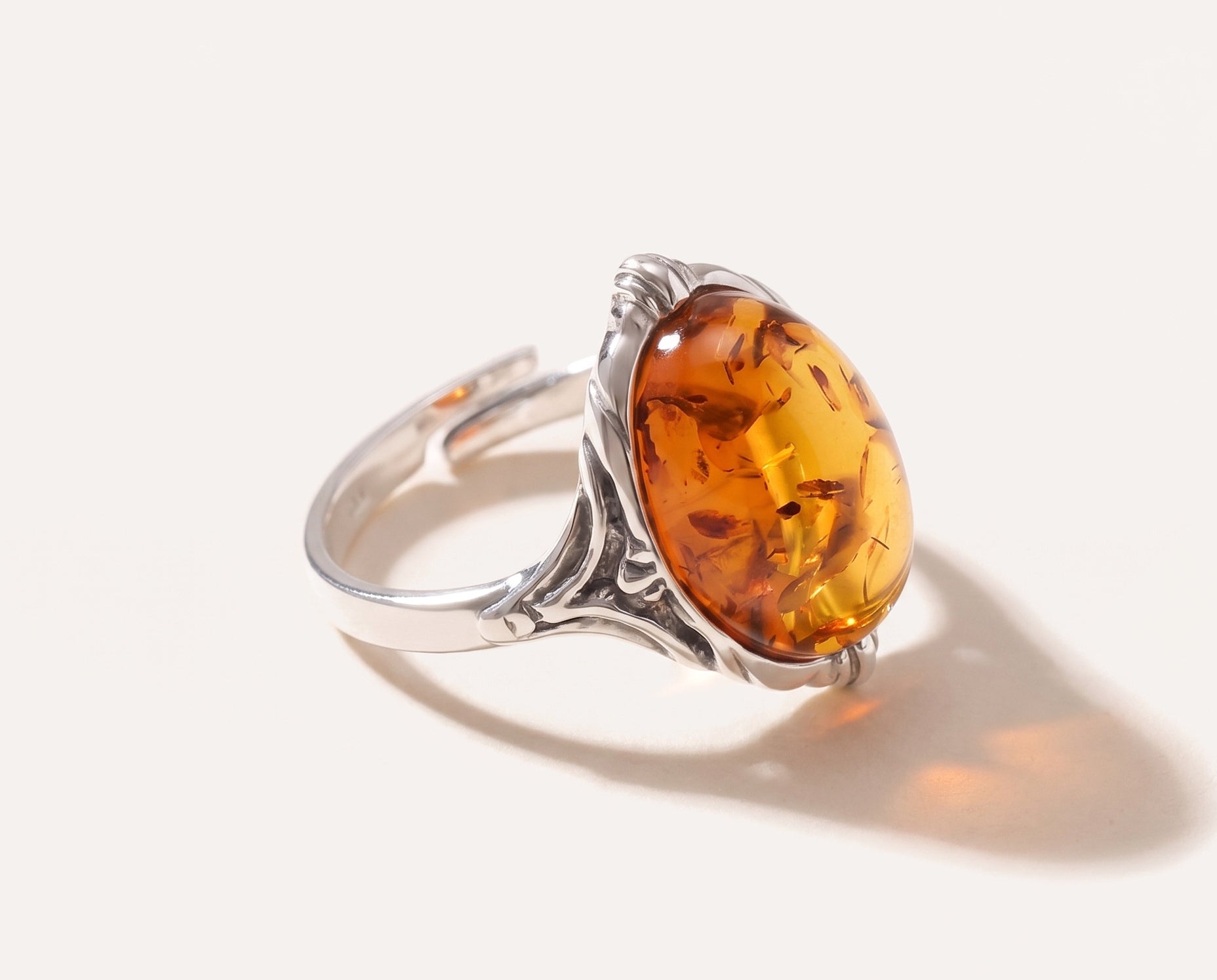 Adjustable Boho Amber Ring — Baltic amber and sterling silver jewellery by Baltic Beauty