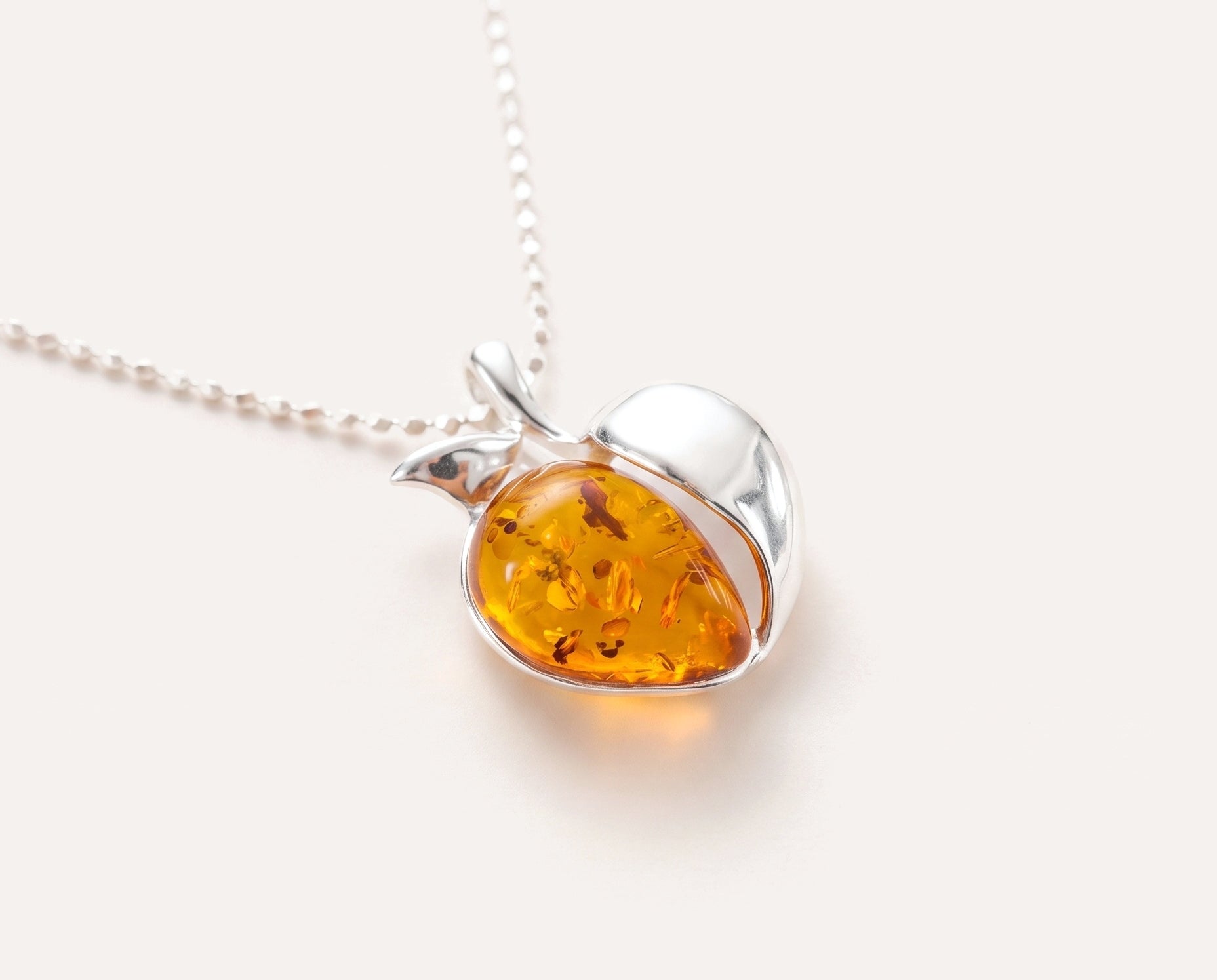 Amber Apple Pendant — Baltic amber and sterling silver jewellery by Baltic Beauty