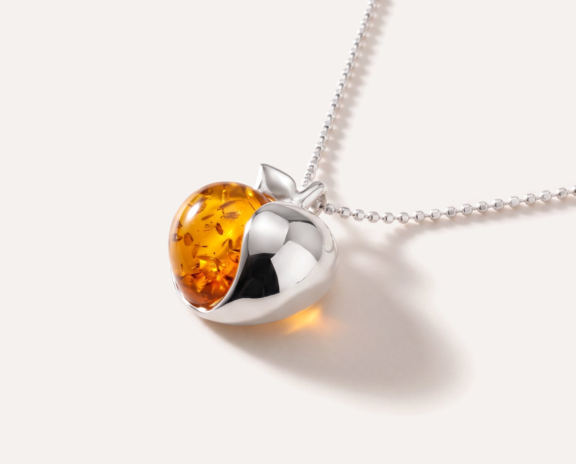 Amber Apple Pendant — Baltic amber and sterling silver jewellery by Baltic Beauty