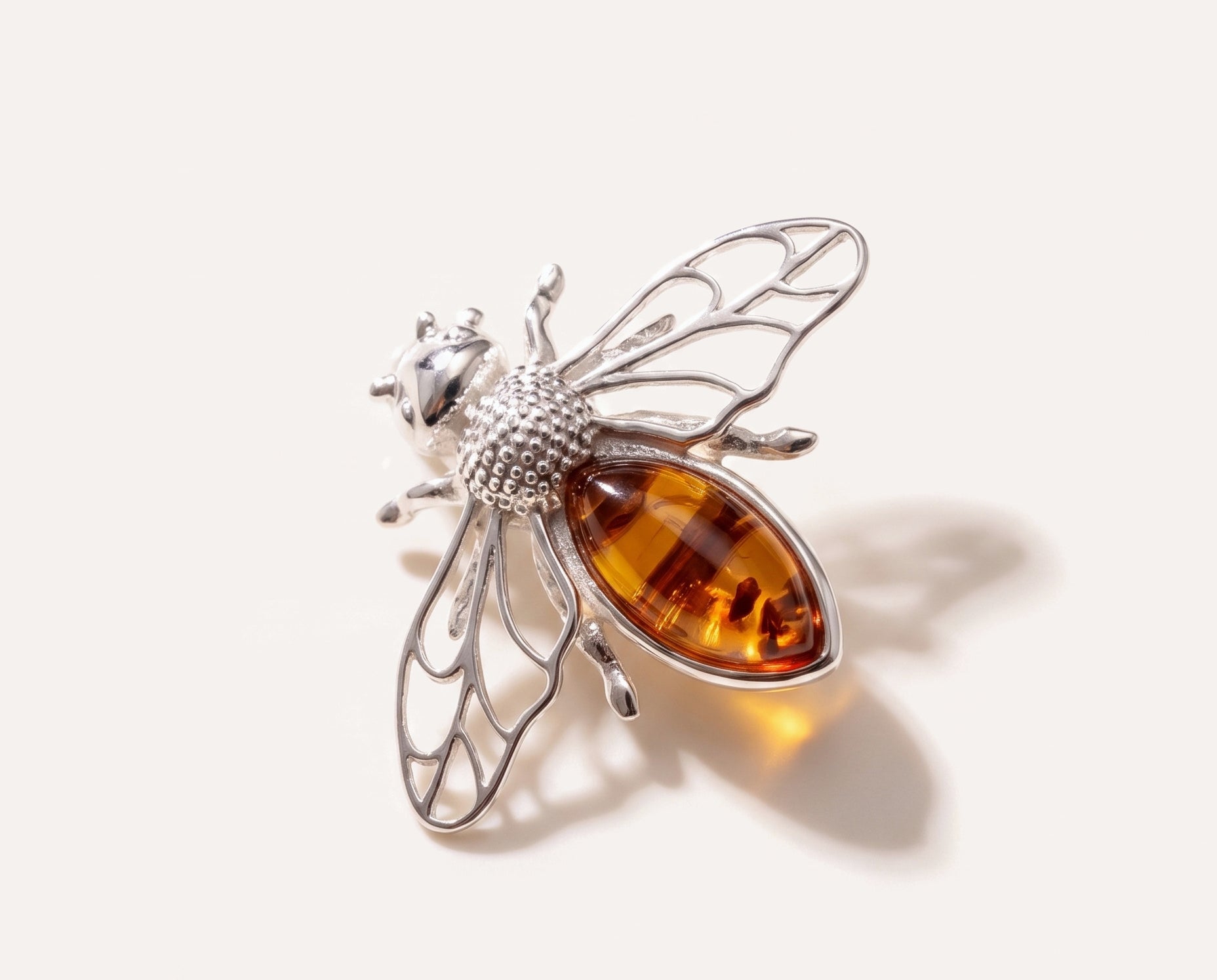 Amber Bee Brooch — Baltic amber and sterling silver jewellery by Baltic Beauty