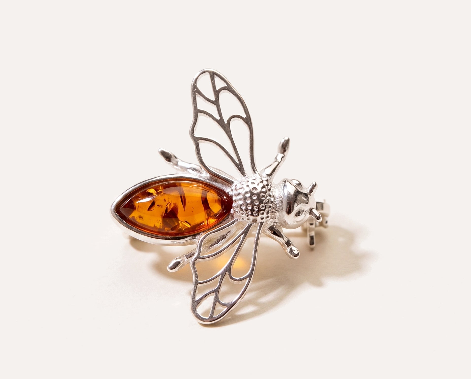 Amber Bee Brooch — Baltic amber and sterling silver jewellery by Baltic Beauty