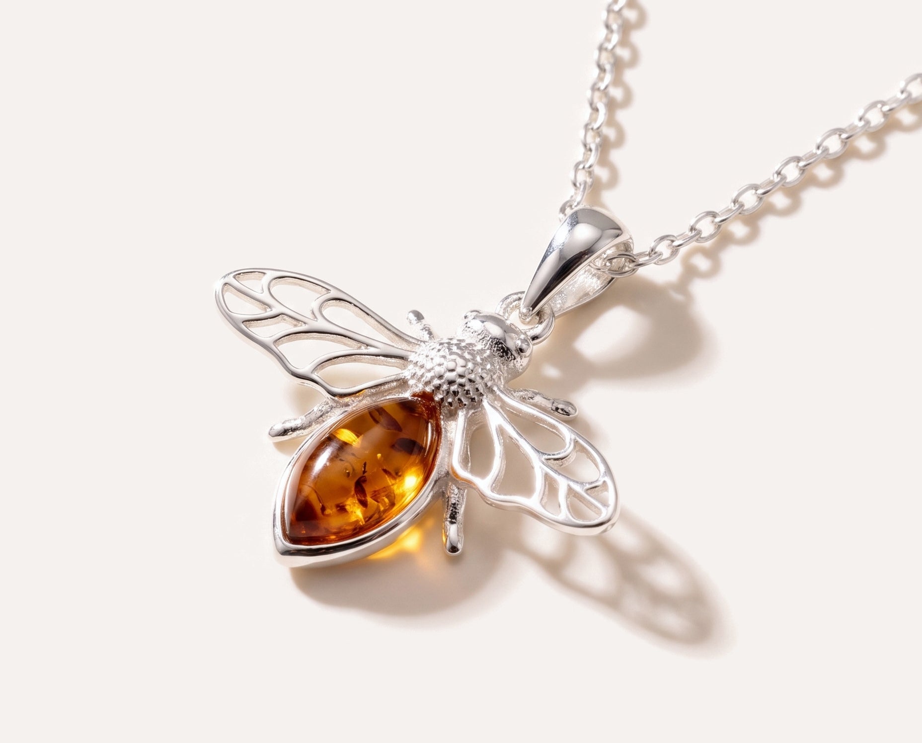 Amber Bee Necklace — Baltic amber and sterling silver jewellery by Baltic Beauty