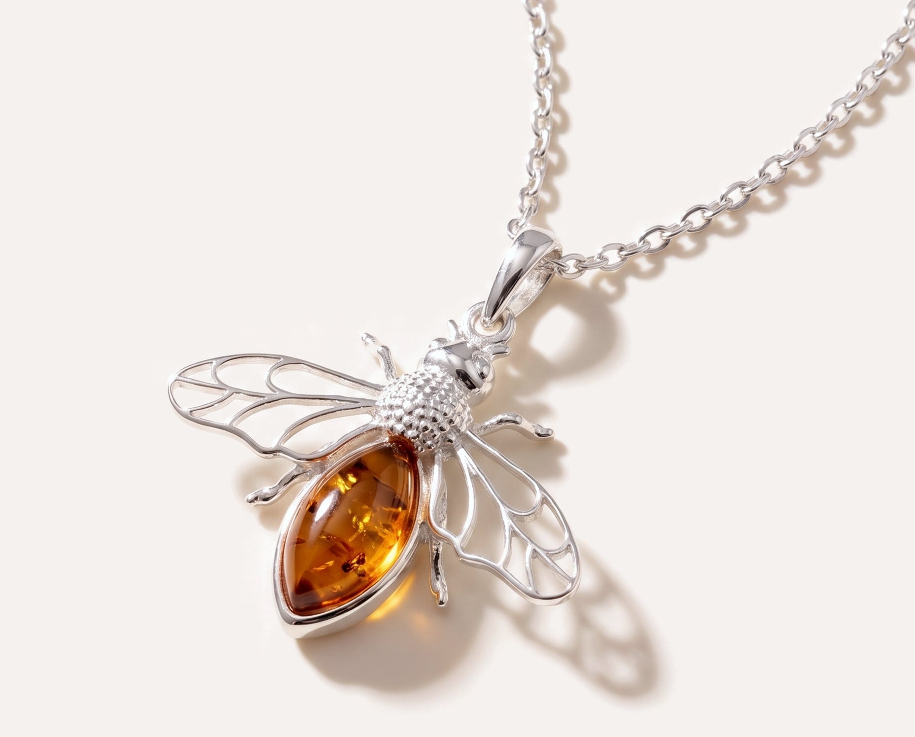 Amber Bee Necklace — Baltic amber and sterling silver jewellery by Baltic Beauty