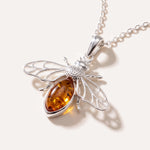 Amber Bee Necklace — Baltic amber and sterling silver jewellery by Baltic Beauty