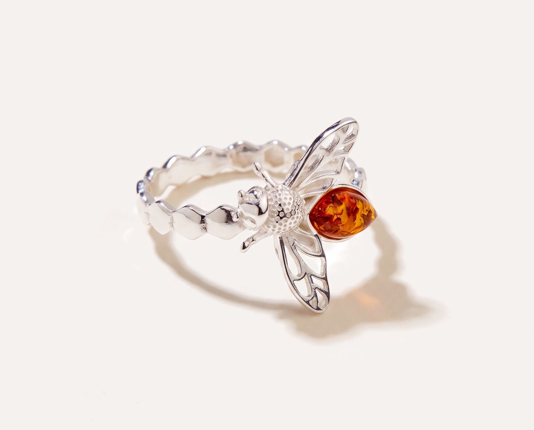 Amber Bee Ring — Baltic amber and sterling silver jewellery by Baltic Beauty