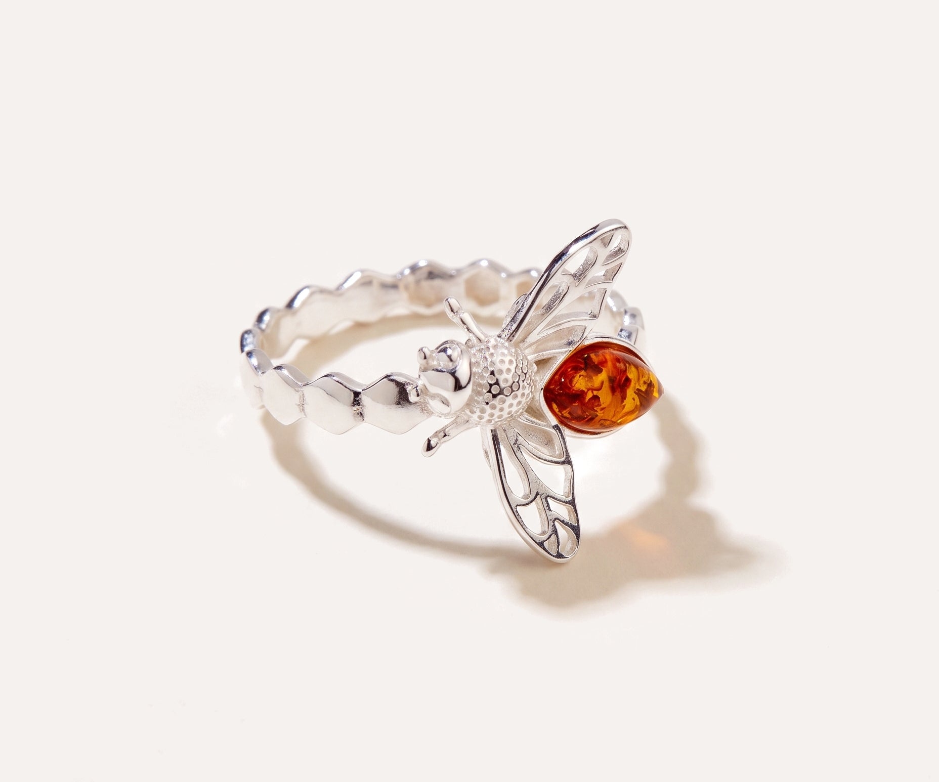 Amber Bee Ring — Baltic amber and sterling silver jewellery by Baltic Beauty