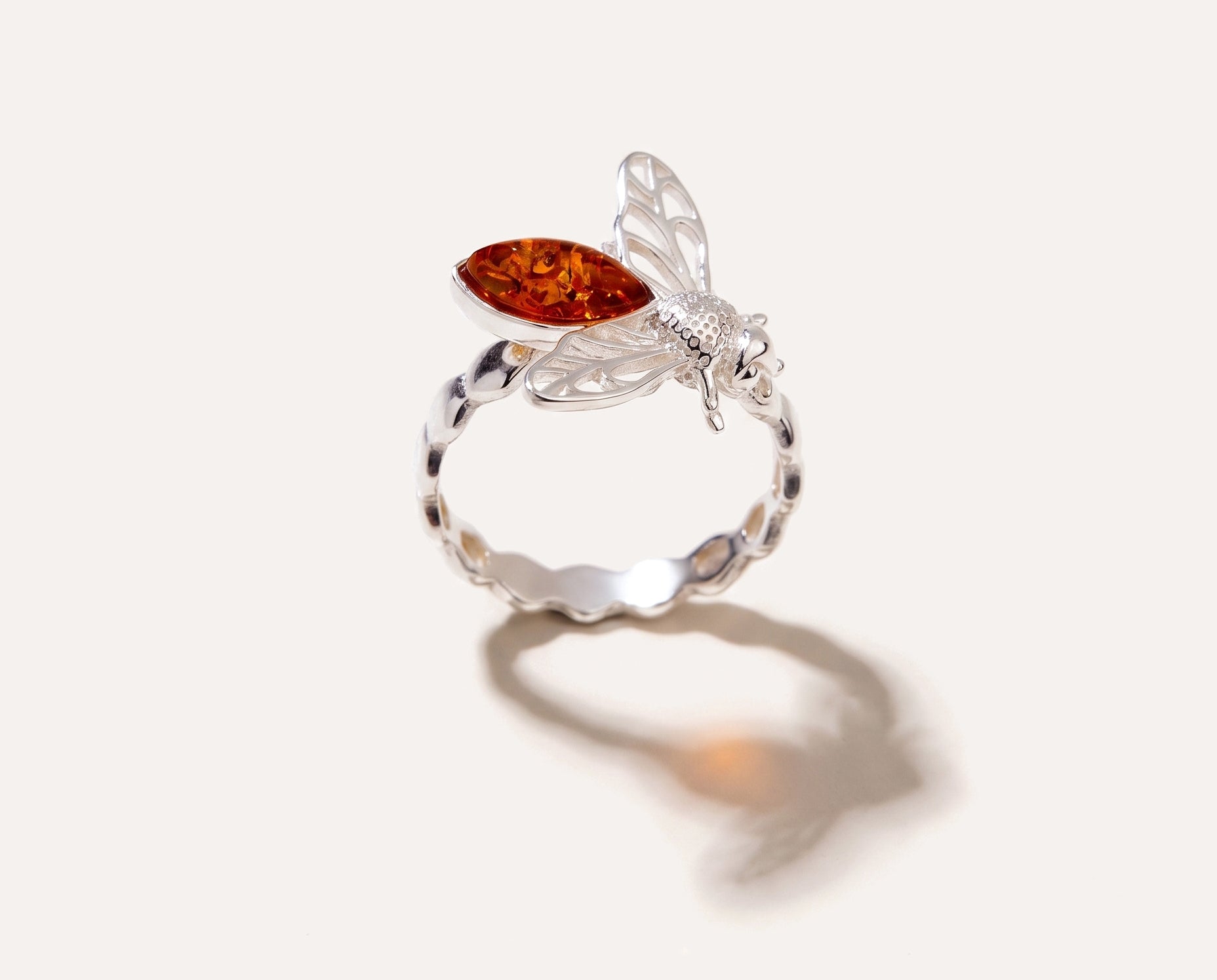 Amber Bee Ring — Baltic amber and sterling silver jewellery by Baltic Beauty