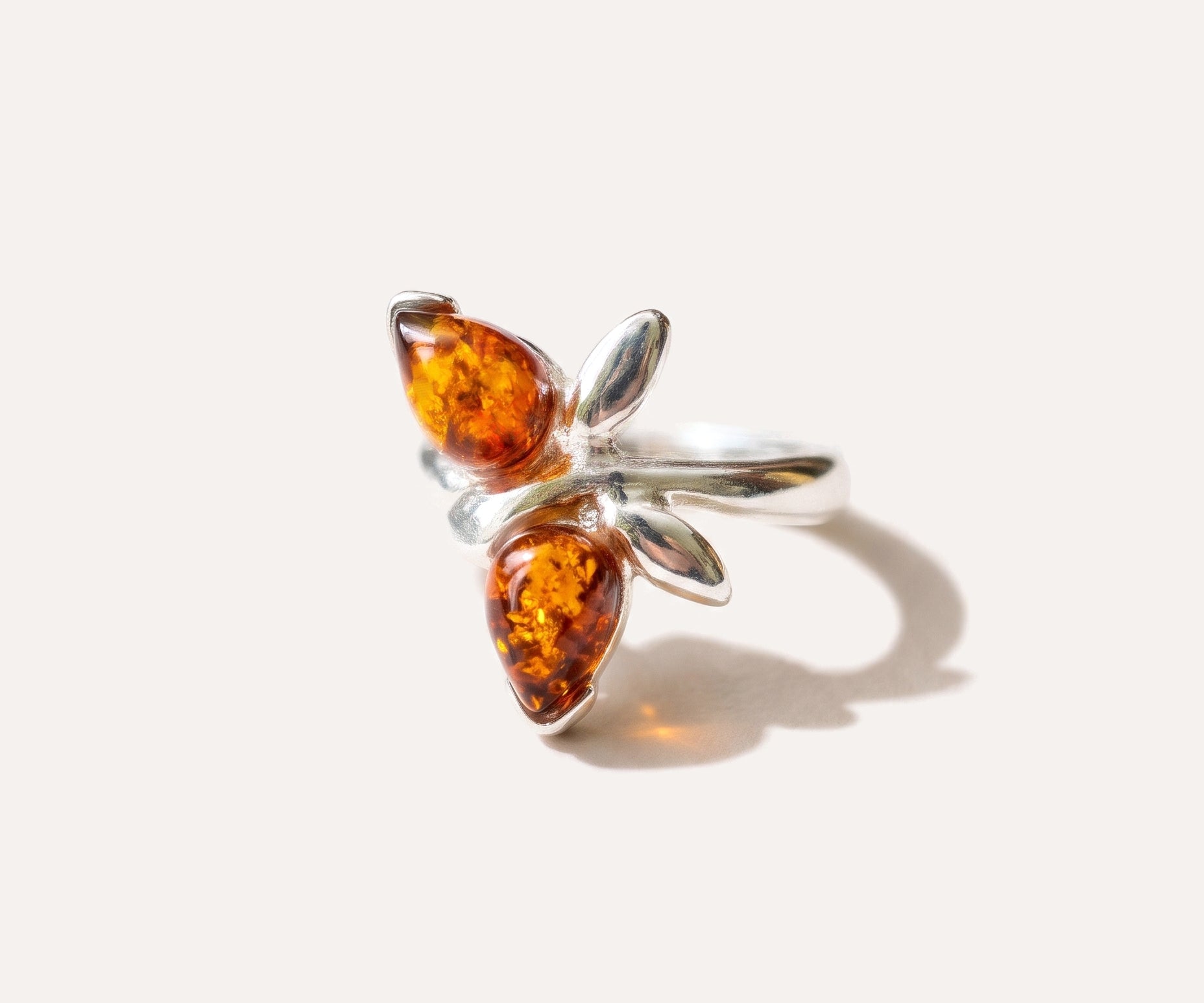 Amber Butterfly Midi Ring — Baltic amber and sterling silver jewellery by Baltic Beauty