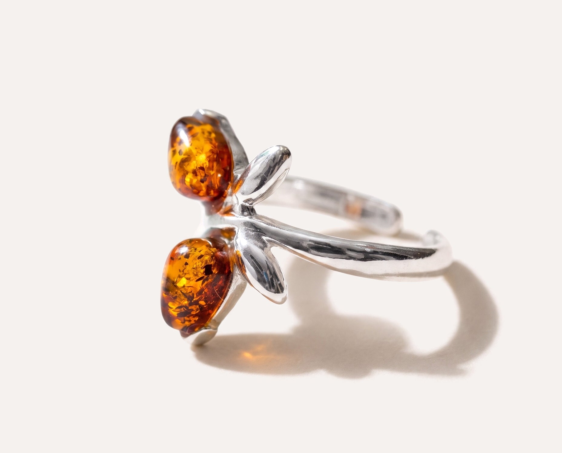 Amber Butterfly Midi Ring — Baltic amber and sterling silver jewellery by Baltic Beauty