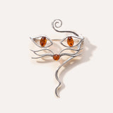 Amber Cat Brooch — Baltic amber and sterling silver jewellery by Baltic Beauty