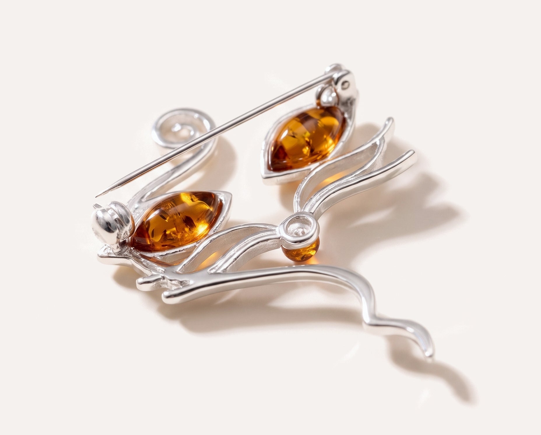 Amber Cat Brooch — Baltic amber and sterling silver jewellery by Baltic Beauty
