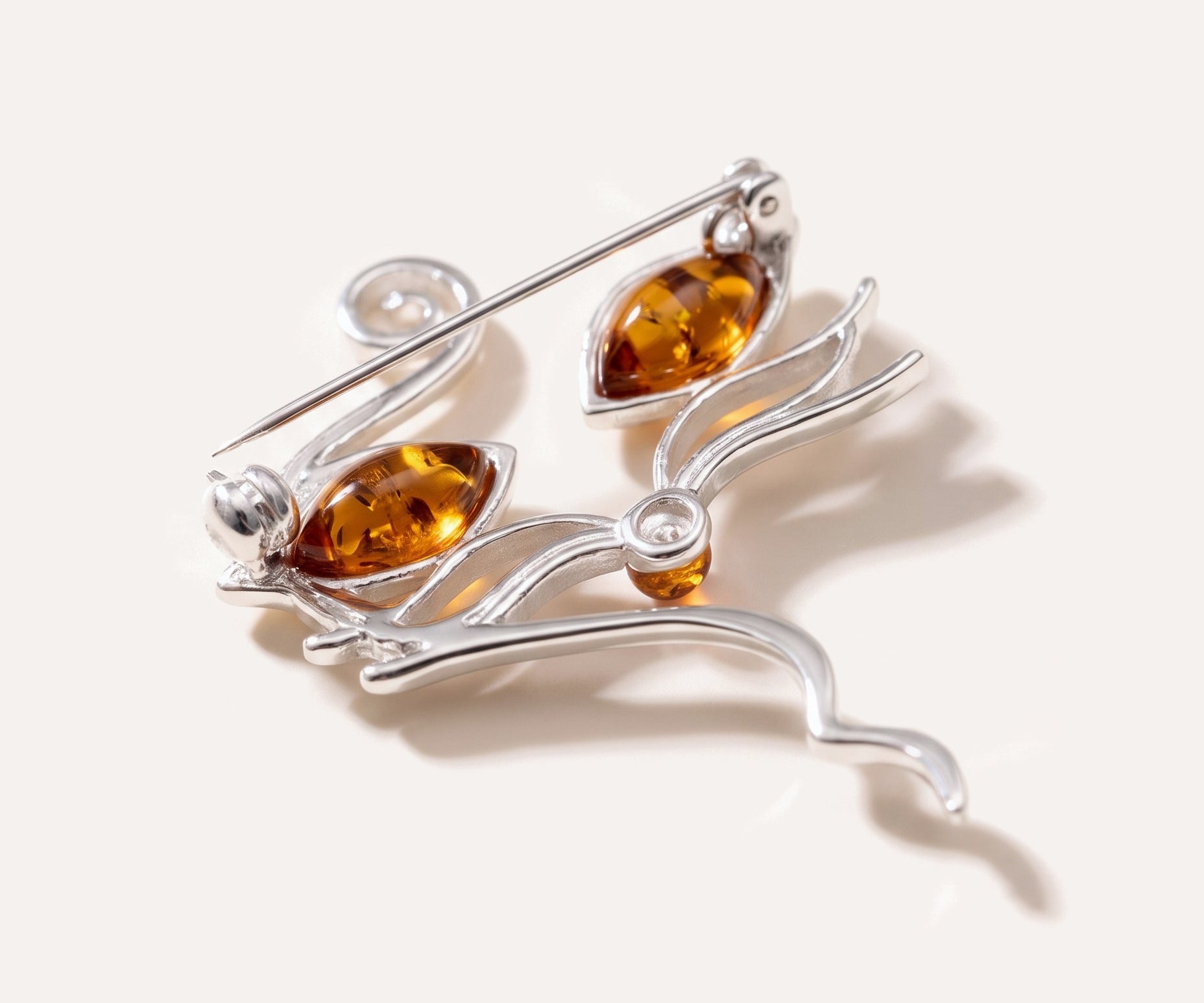 Amber Cat Brooch — Baltic amber and sterling silver jewellery by Baltic Beauty
