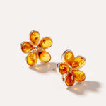 Amber Daisy Stud Earrings — Baltic amber and sterling silver jewellery by Baltic Beauty