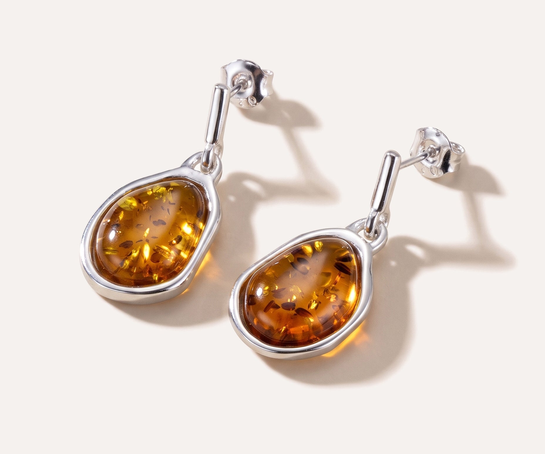Amber ELEMENTS Drop Earrings — Baltic amber and sterling silver jewellery by Baltic Beauty