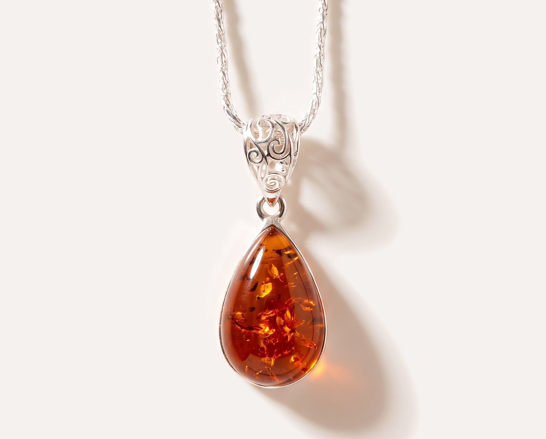 Amber Ethereal Pendant Necklace — Baltic amber and sterling silver jewellery by Baltic Beauty