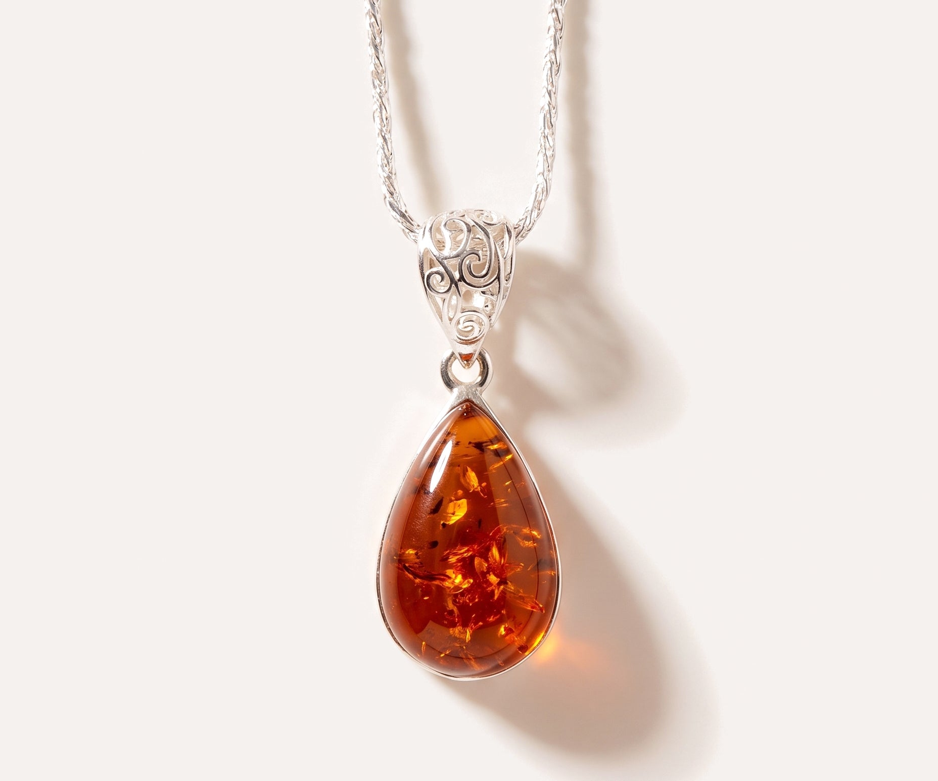 Amber Ethereal Pendant Necklace — Baltic amber and sterling silver jewellery by Baltic Beauty