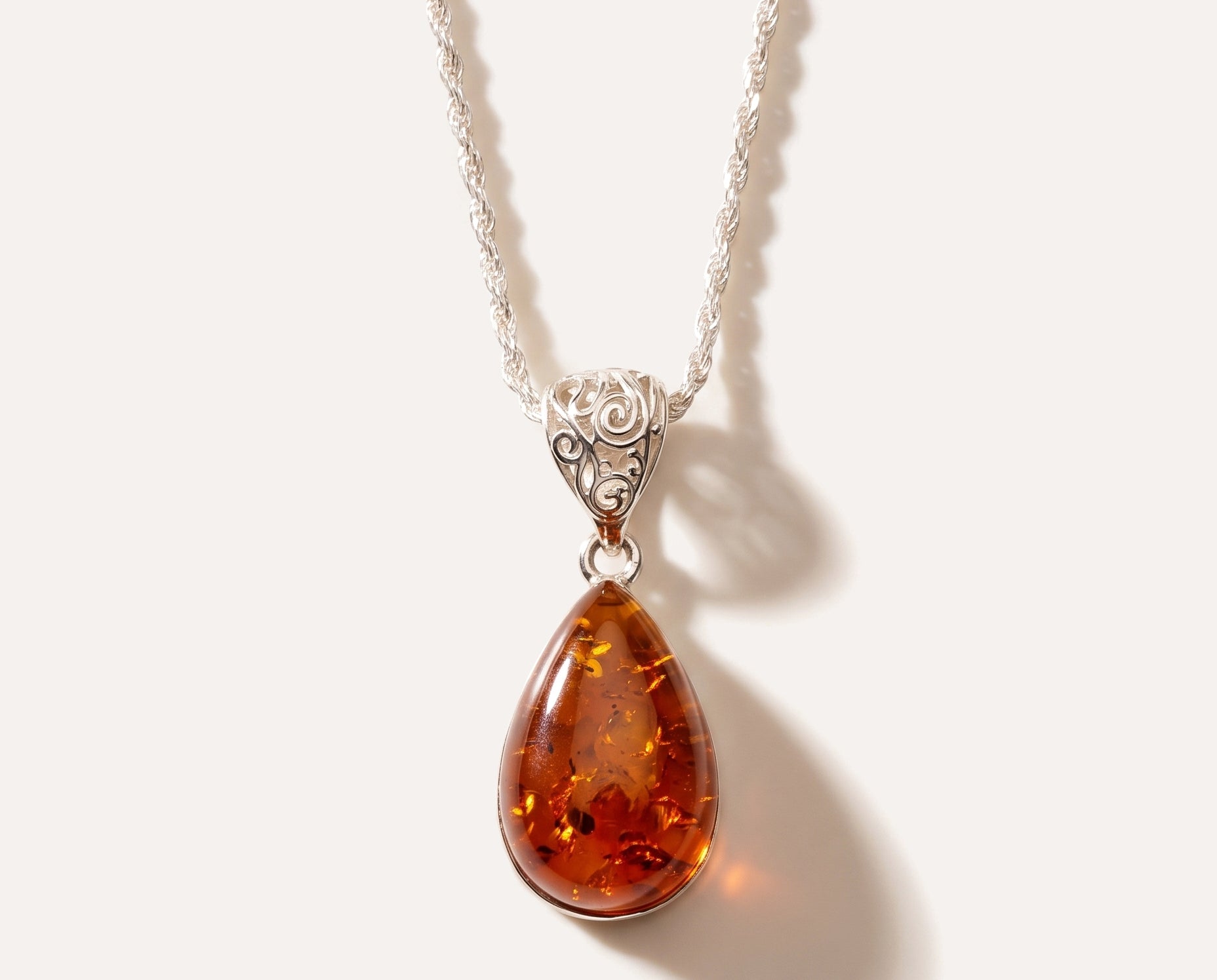 Amber Ethereal Pendant Necklace — Baltic amber and sterling silver jewellery by Baltic Beauty