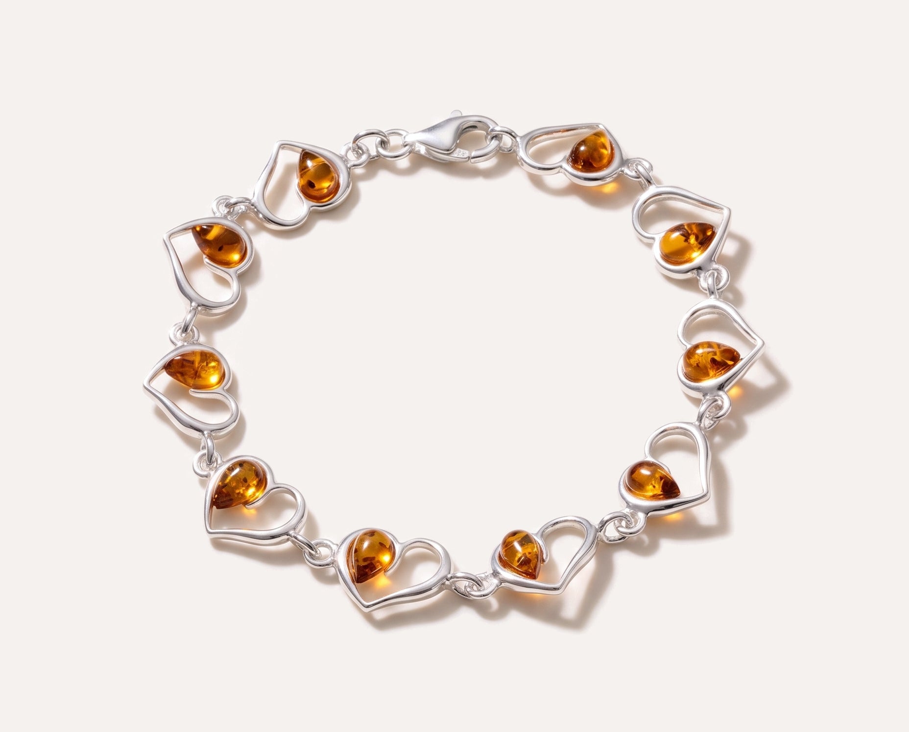 Amber Heart Bracelet — Baltic amber and sterling silver jewellery by Baltic Beauty