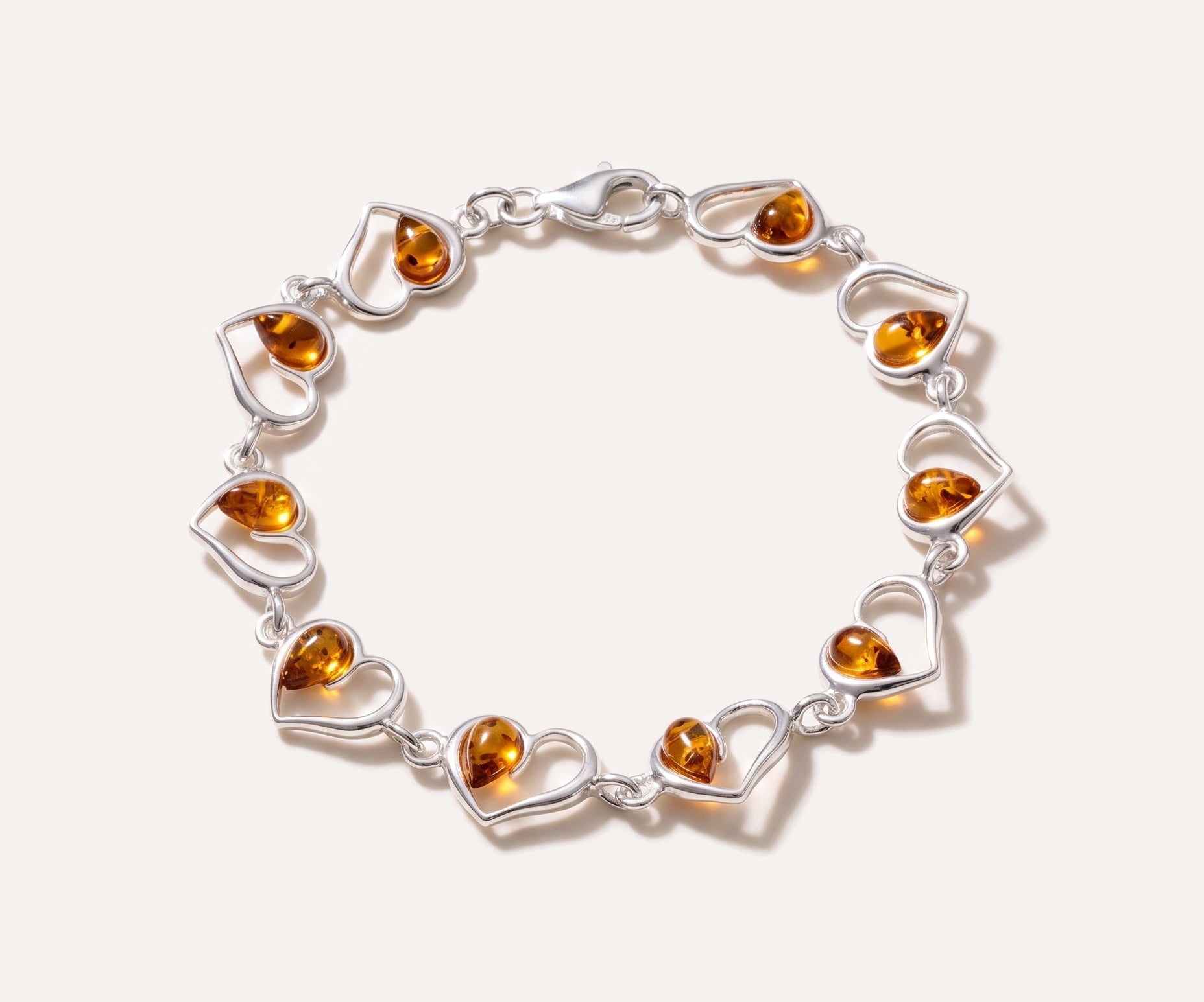 Amber Heart Bracelet — Baltic amber and sterling silver jewellery by Baltic Beauty