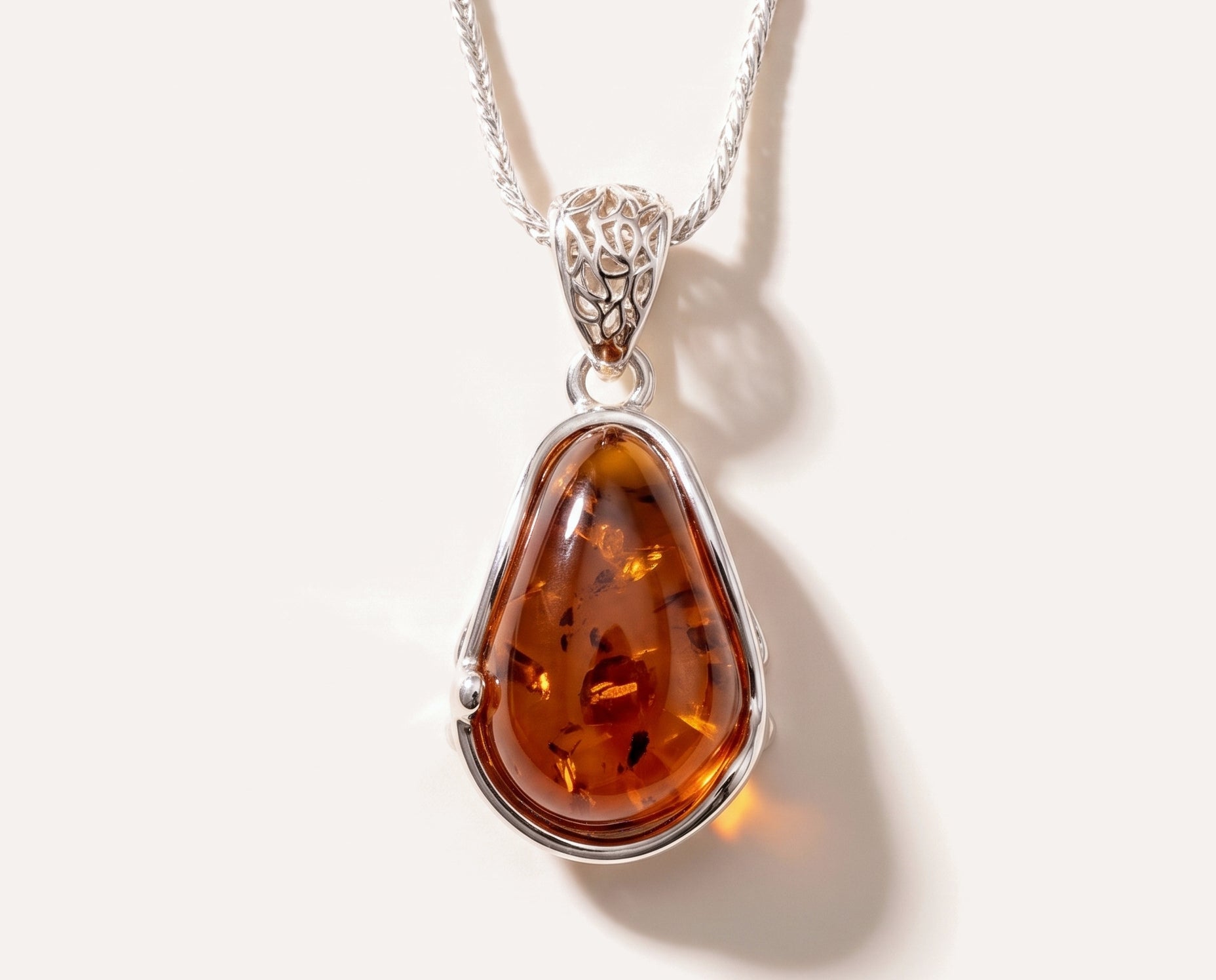 Amber Horizon Pendant Necklace — Baltic amber and sterling silver jewellery by Baltic Beauty