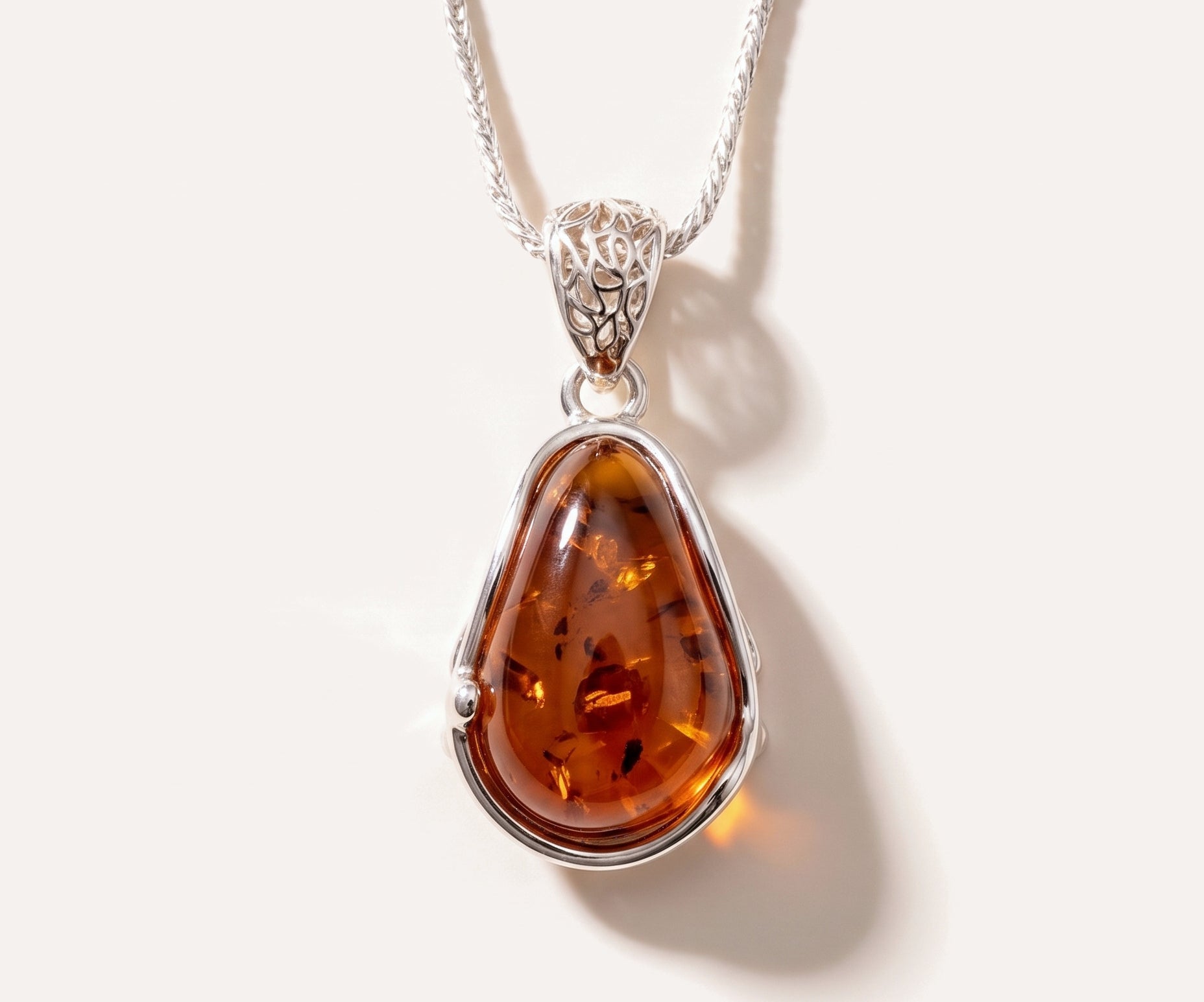 Amber Horizon Pendant Necklace — Baltic amber and sterling silver jewellery by Baltic Beauty