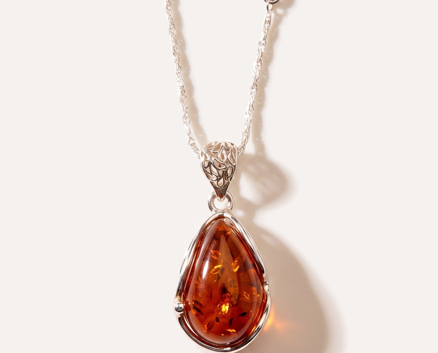 Amber Horizon Pendant Necklace — Baltic amber and sterling silver jewellery by Baltic Beauty