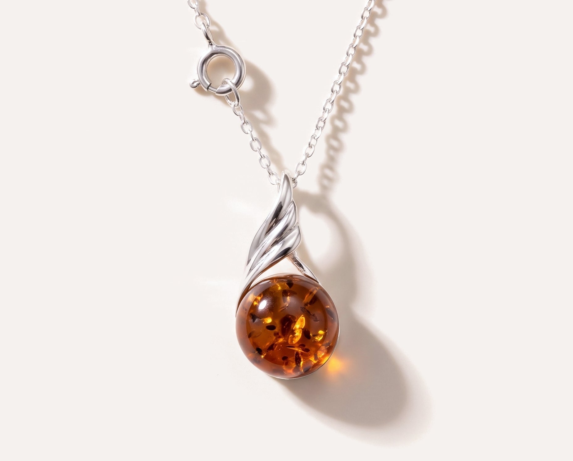 Amber Orb Pendant — Baltic amber and sterling silver jewellery by Baltic Beauty