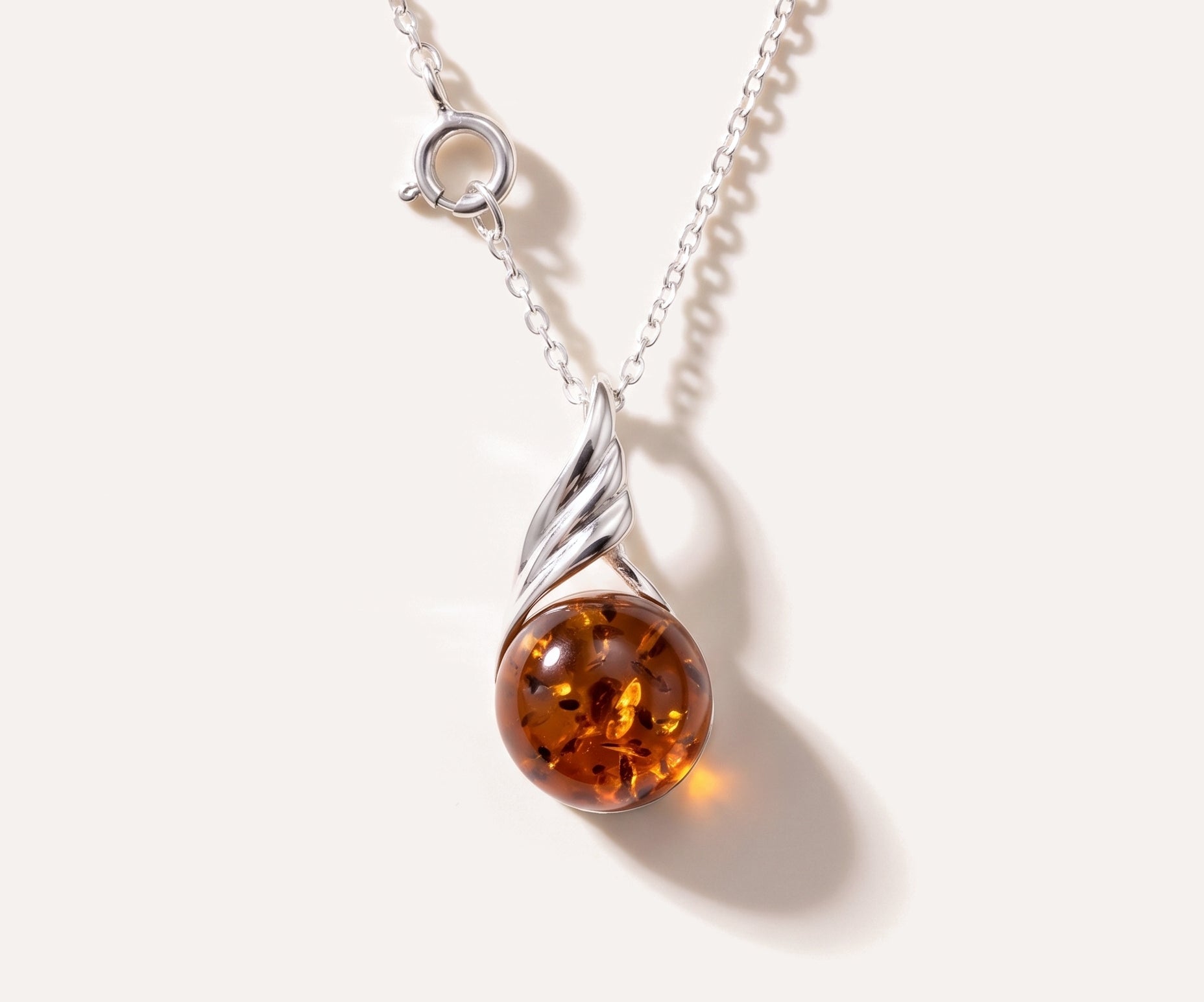 Amber Orb Pendant — Baltic amber and sterling silver jewellery by Baltic Beauty