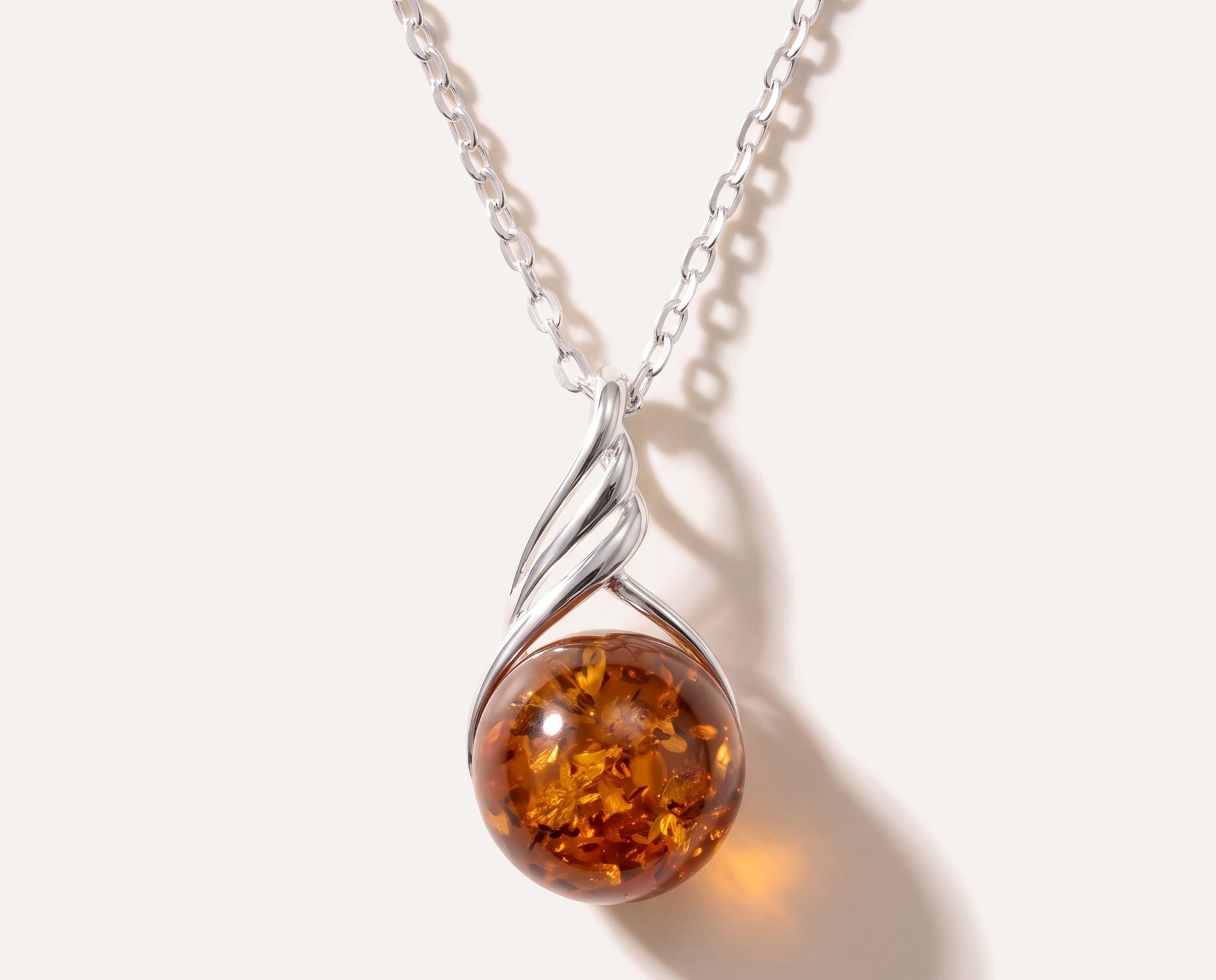 Amber Orb Pendant — Baltic amber and sterling silver jewellery by Baltic Beauty