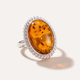 Amber Quintessence Adjustable Statement Ring — Baltic amber and sterling silver jewellery by Baltic Beauty