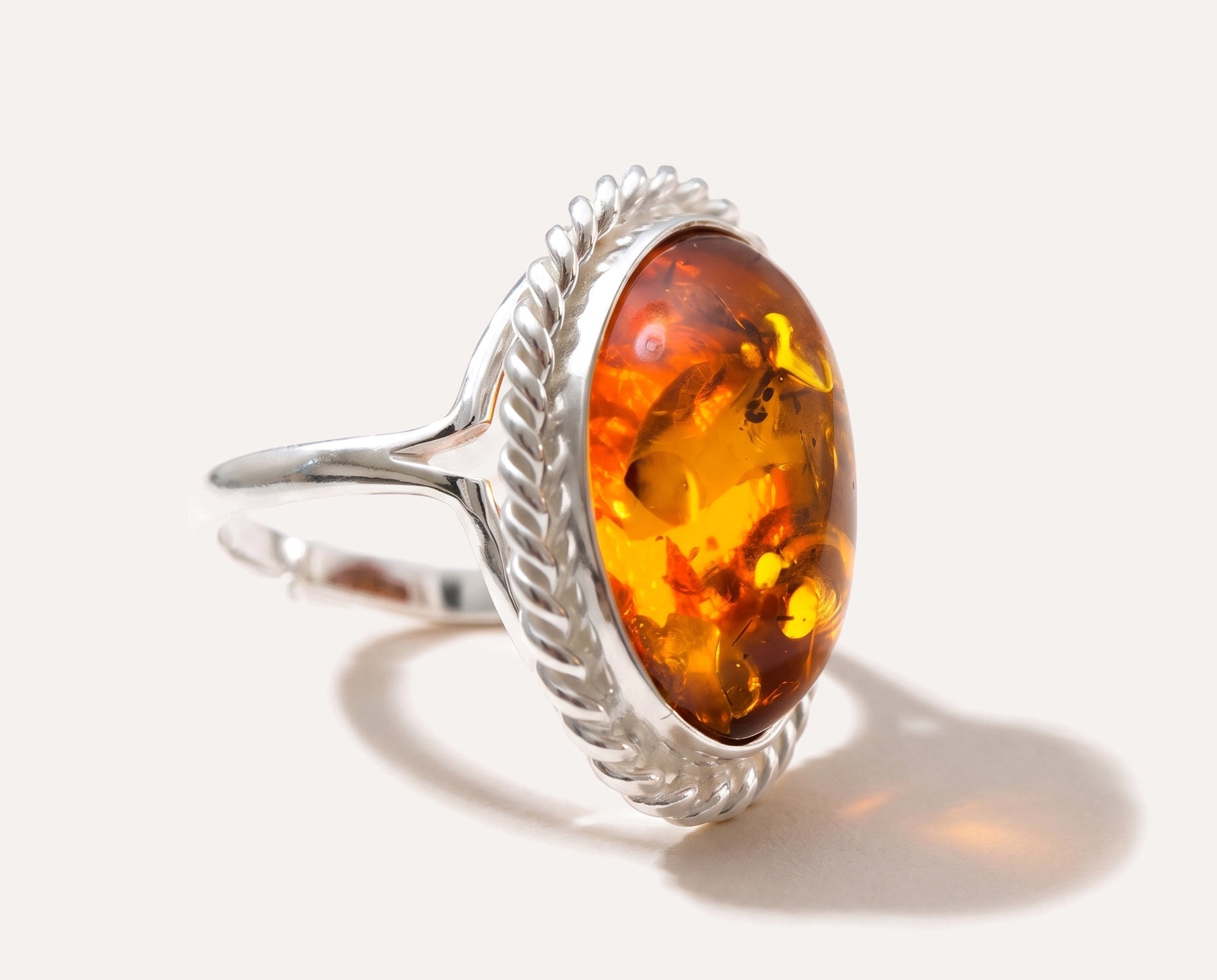 Amber Quintessence Adjustable Statement Ring — Baltic amber and sterling silver jewellery by Baltic Beauty