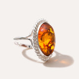 Amber Quintessence Adjustable Statement Ring — Baltic amber and sterling silver jewellery by Baltic Beauty