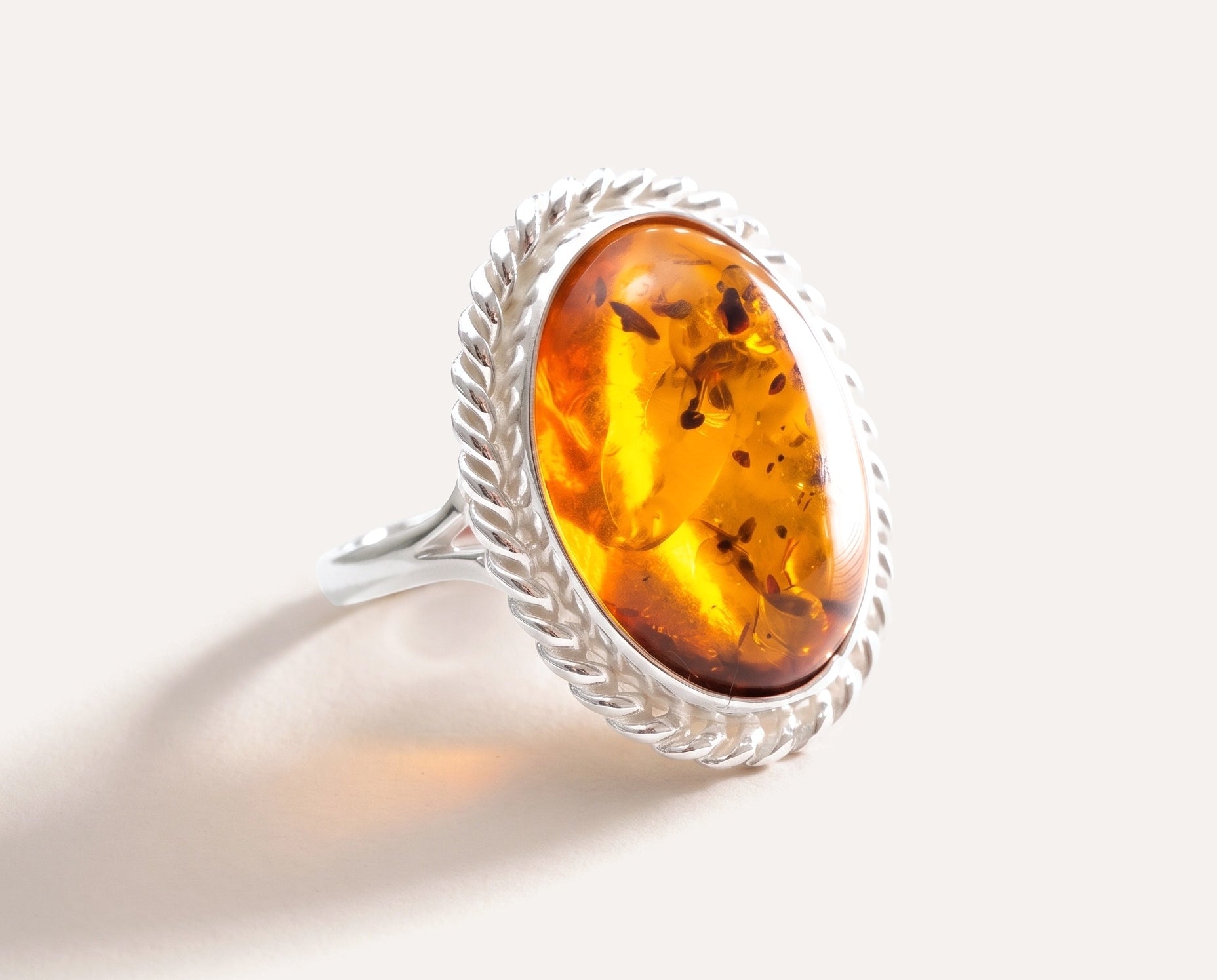 Amber Quintessence Adjustable Statement Ring — Baltic amber and sterling silver jewellery by Baltic Beauty