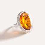 Amber Quintessence Adjustable Statement Ring — Baltic amber and sterling silver jewellery by Baltic Beauty