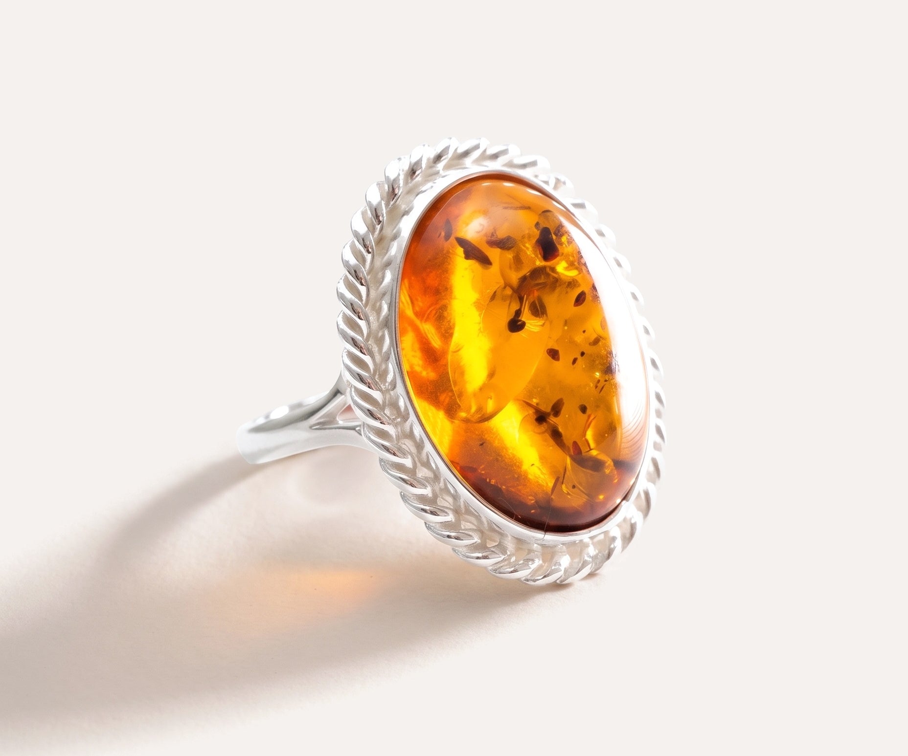 Amber Quintessence Adjustable Statement Ring — Baltic amber and sterling silver jewellery by Baltic Beauty