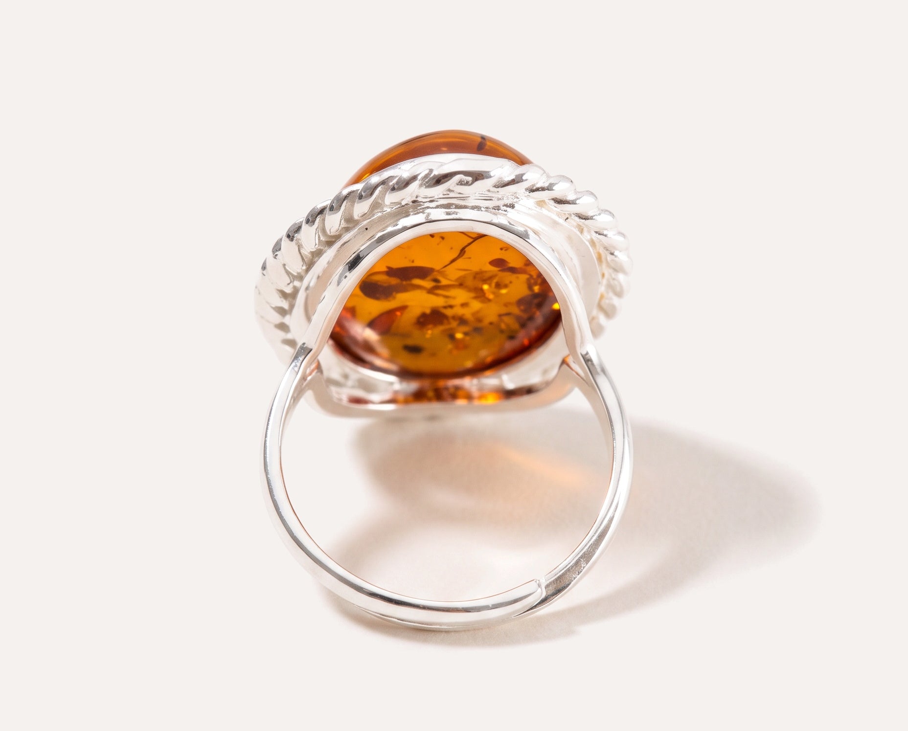 Amber Quintessence Adjustable Statement Ring — Baltic amber and sterling silver jewellery by Baltic Beauty