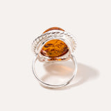 Amber Quintessence Adjustable Statement Ring — Baltic amber and sterling silver jewellery by Baltic Beauty