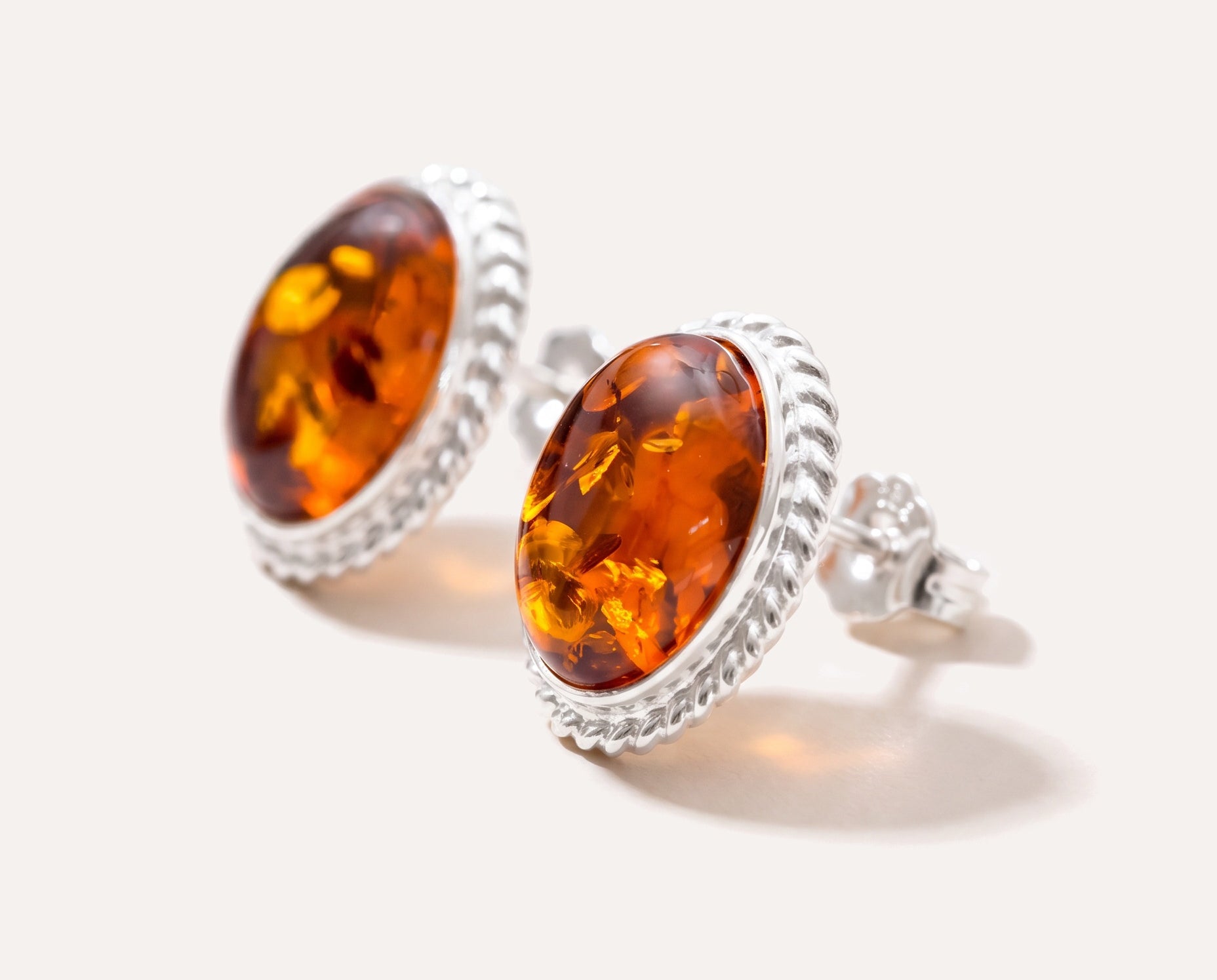 Amber Quintessence Stud Earrings — Baltic amber and sterling silver jewellery by Baltic Beauty