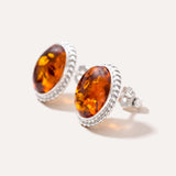Amber Quintessence Stud Earrings — Baltic amber and sterling silver jewellery by Baltic Beauty