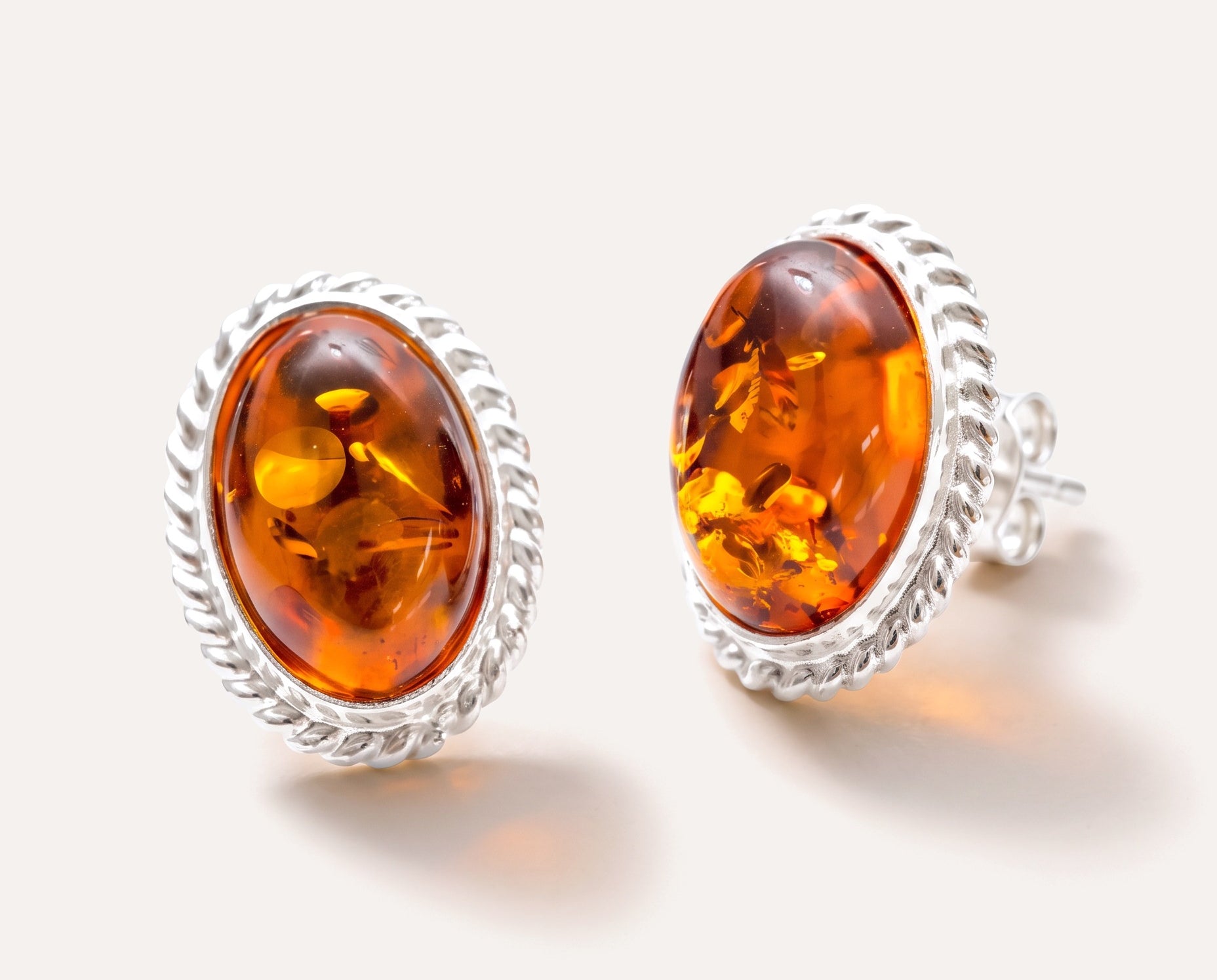 Amber Quintessence Stud Earrings — Baltic amber and sterling silver jewellery by Baltic Beauty