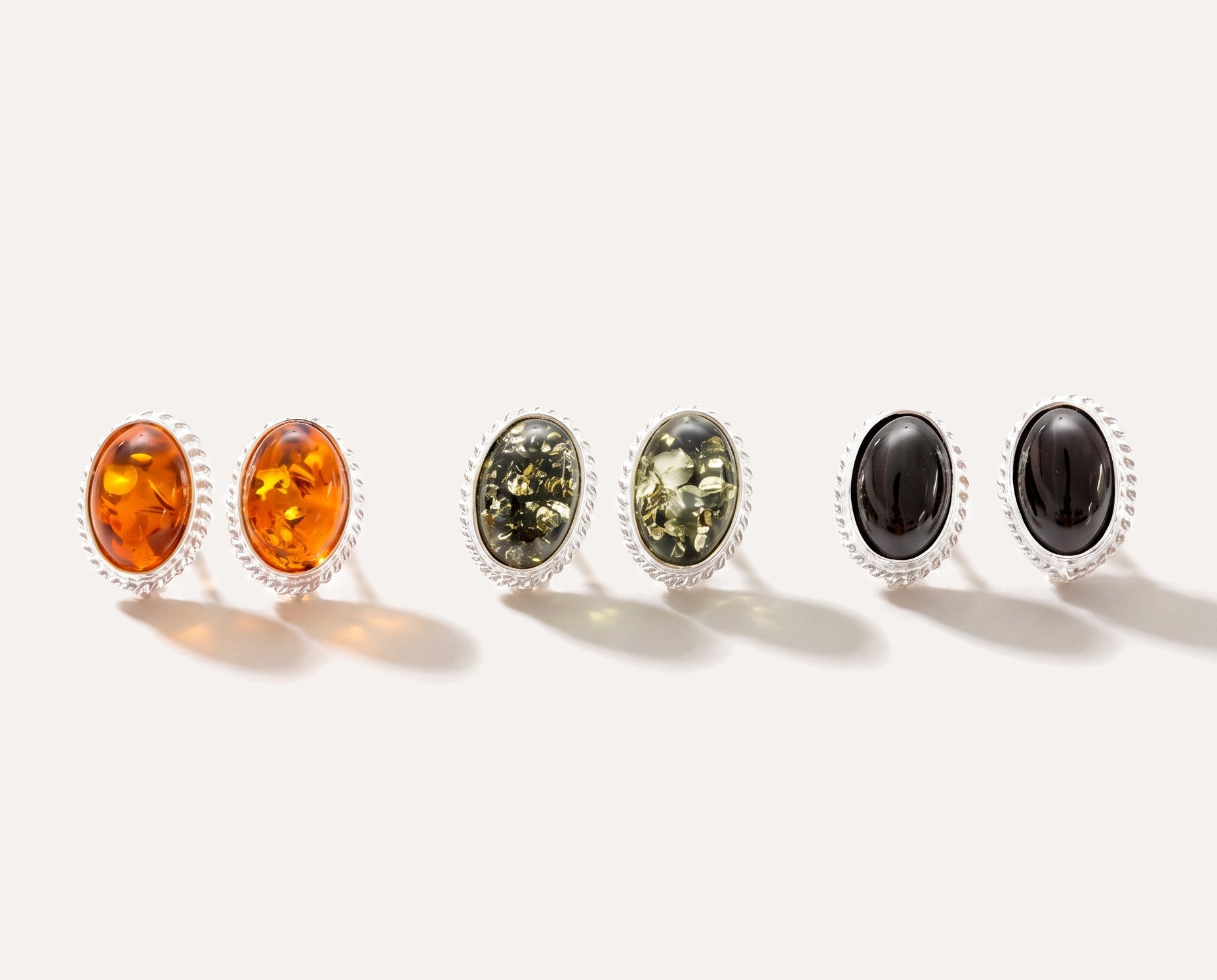 Amber Quintessence Stud Earrings — Baltic amber and sterling silver jewellery by Baltic Beauty