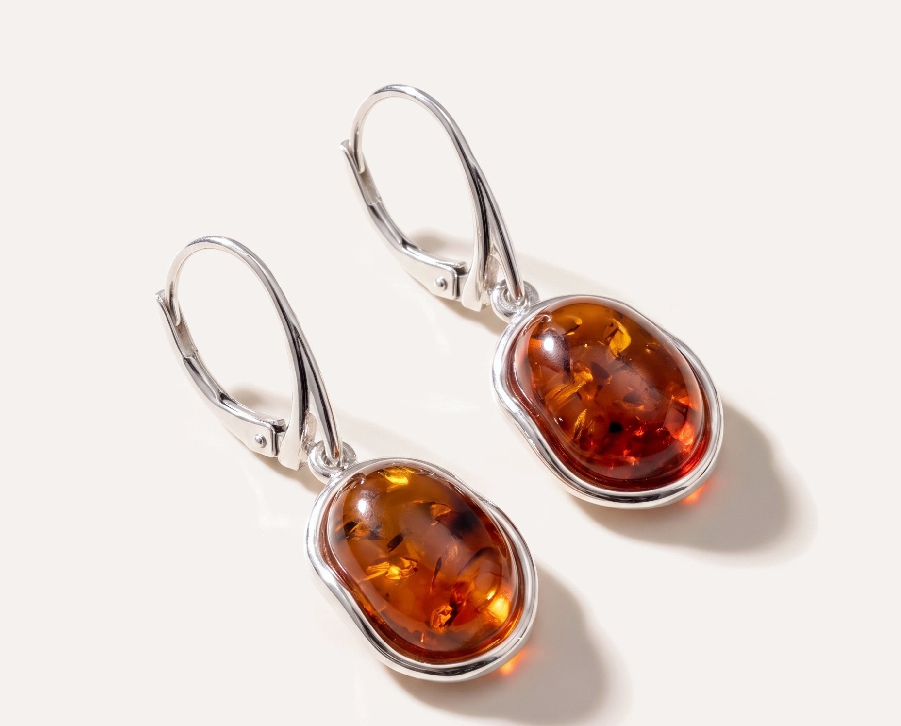 Amber Ripple Earrings — Baltic amber and sterling silver jewellery by Baltic Beauty