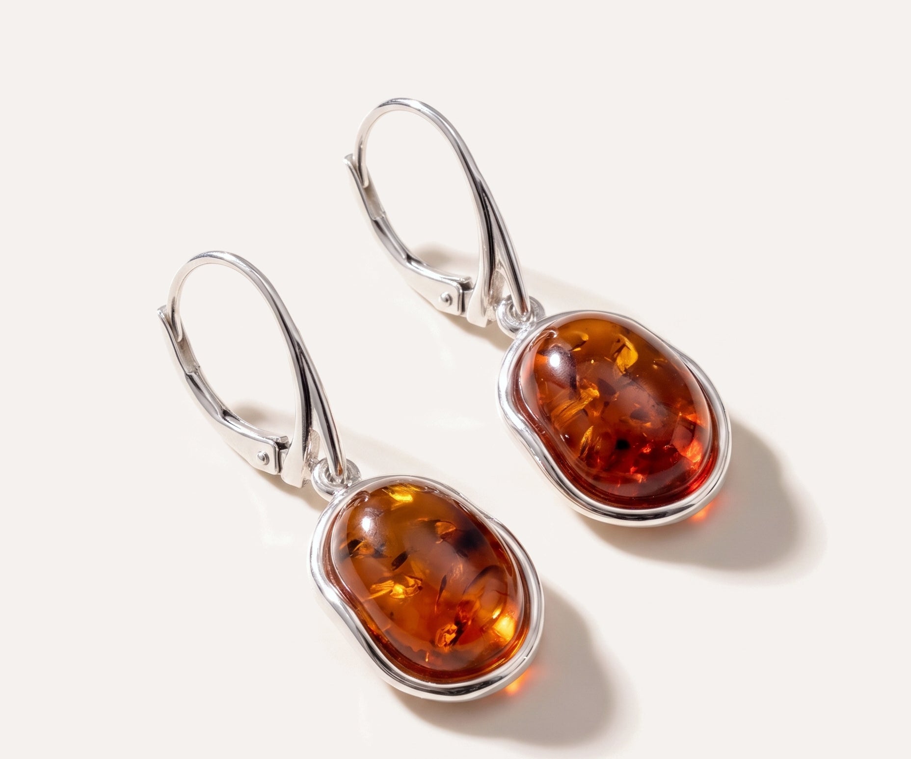 Amber Ripple Earrings — Baltic amber and sterling silver jewellery by Baltic Beauty