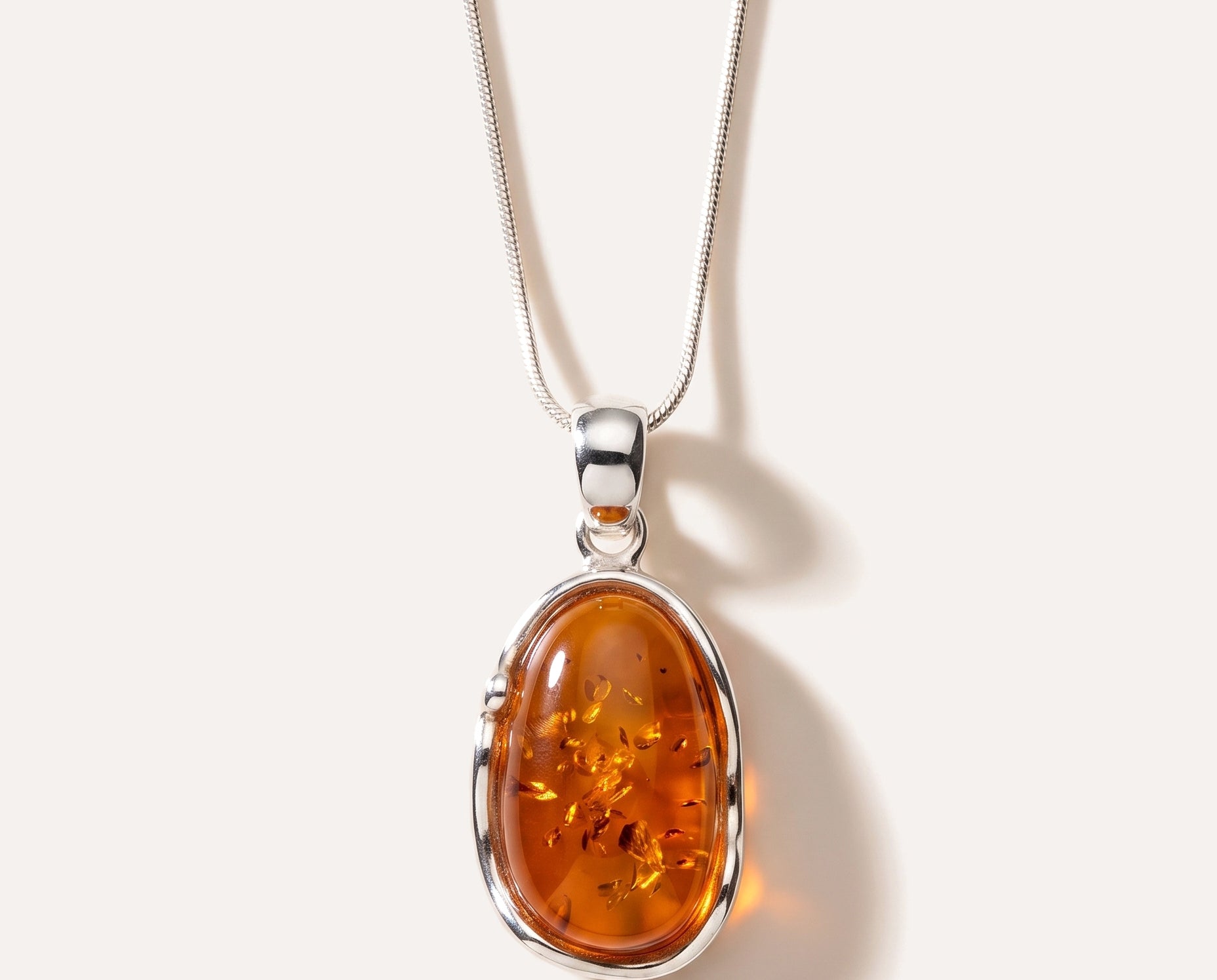 Amber Ripple Pendant Necklace — Baltic amber and sterling silver jewellery by Baltic Beauty