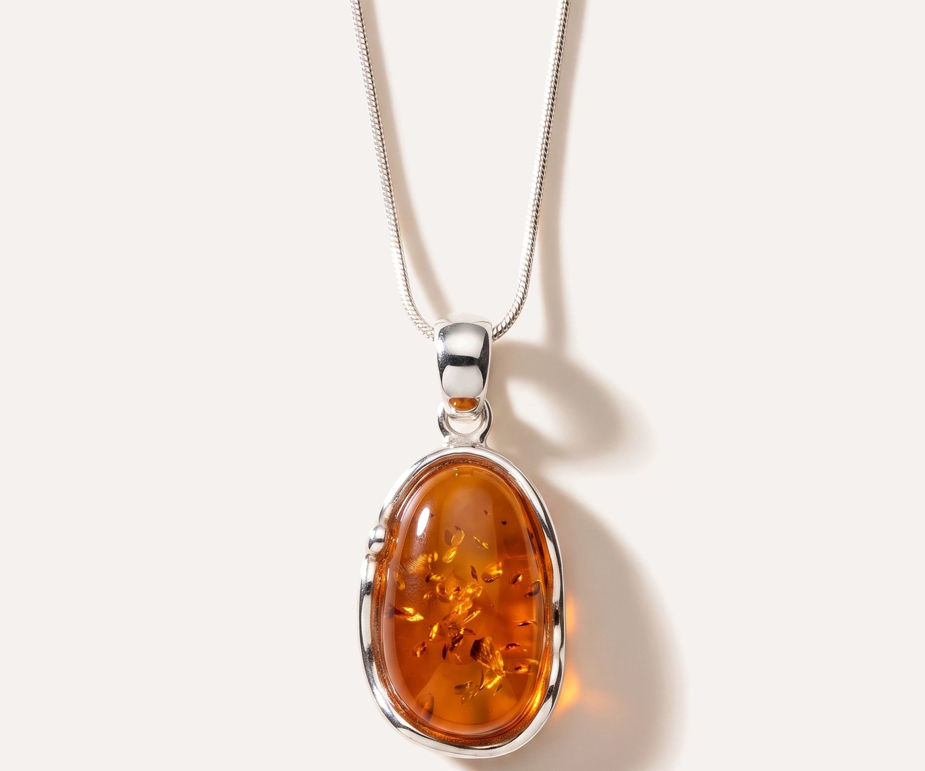Amber Ripple Pendant Necklace — Baltic amber and sterling silver jewellery by Baltic Beauty