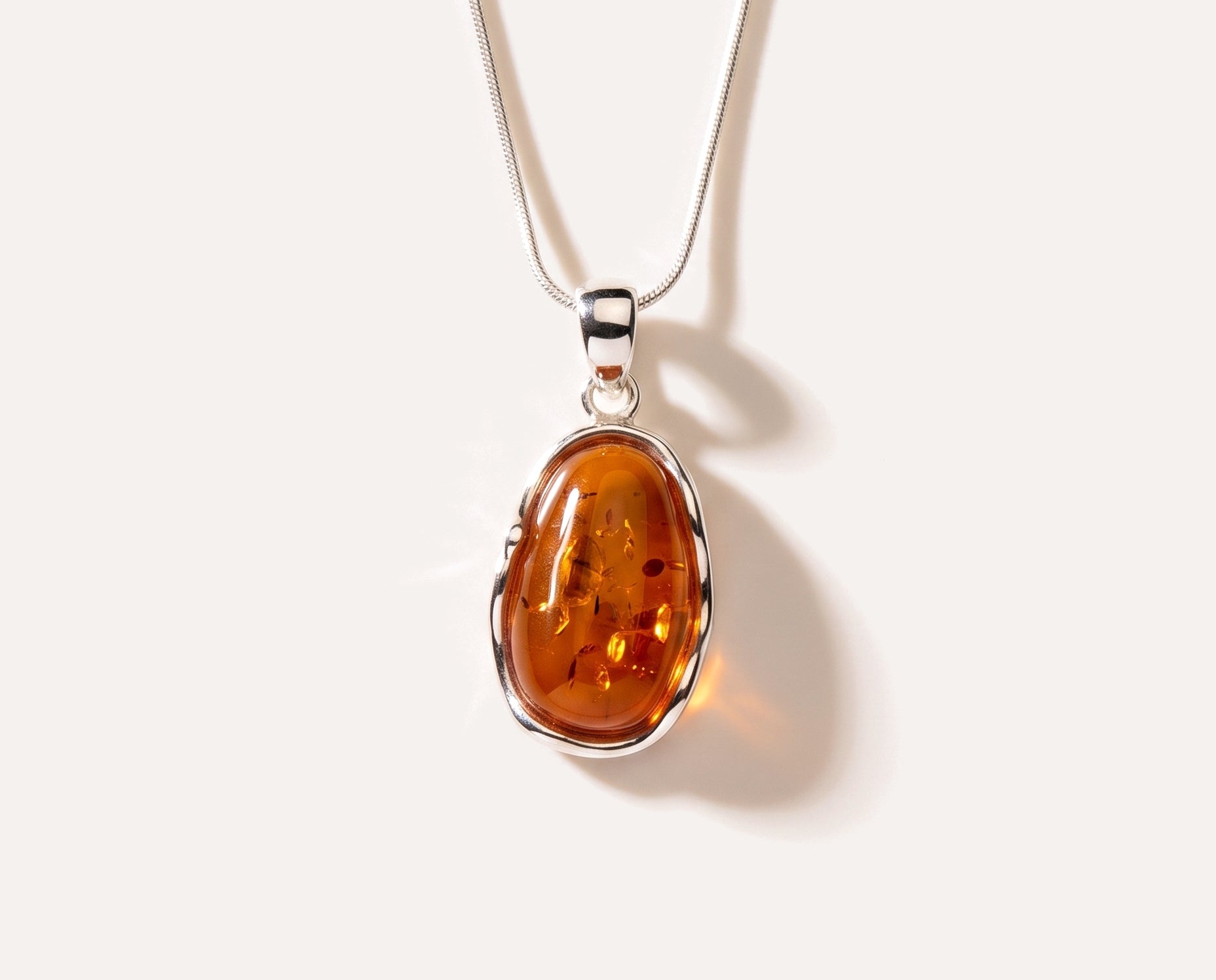 Amber Ripple Pendant Necklace — Baltic amber and sterling silver jewellery by Baltic Beauty