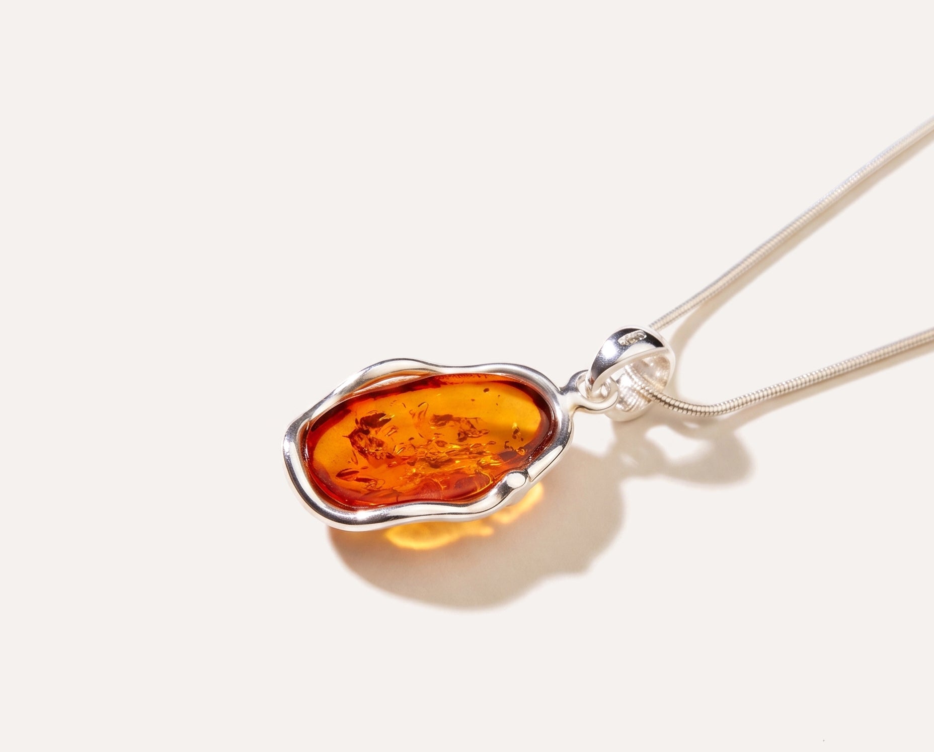 Amber Ripple Pendant Necklace — Baltic amber and sterling silver jewellery by Baltic Beauty