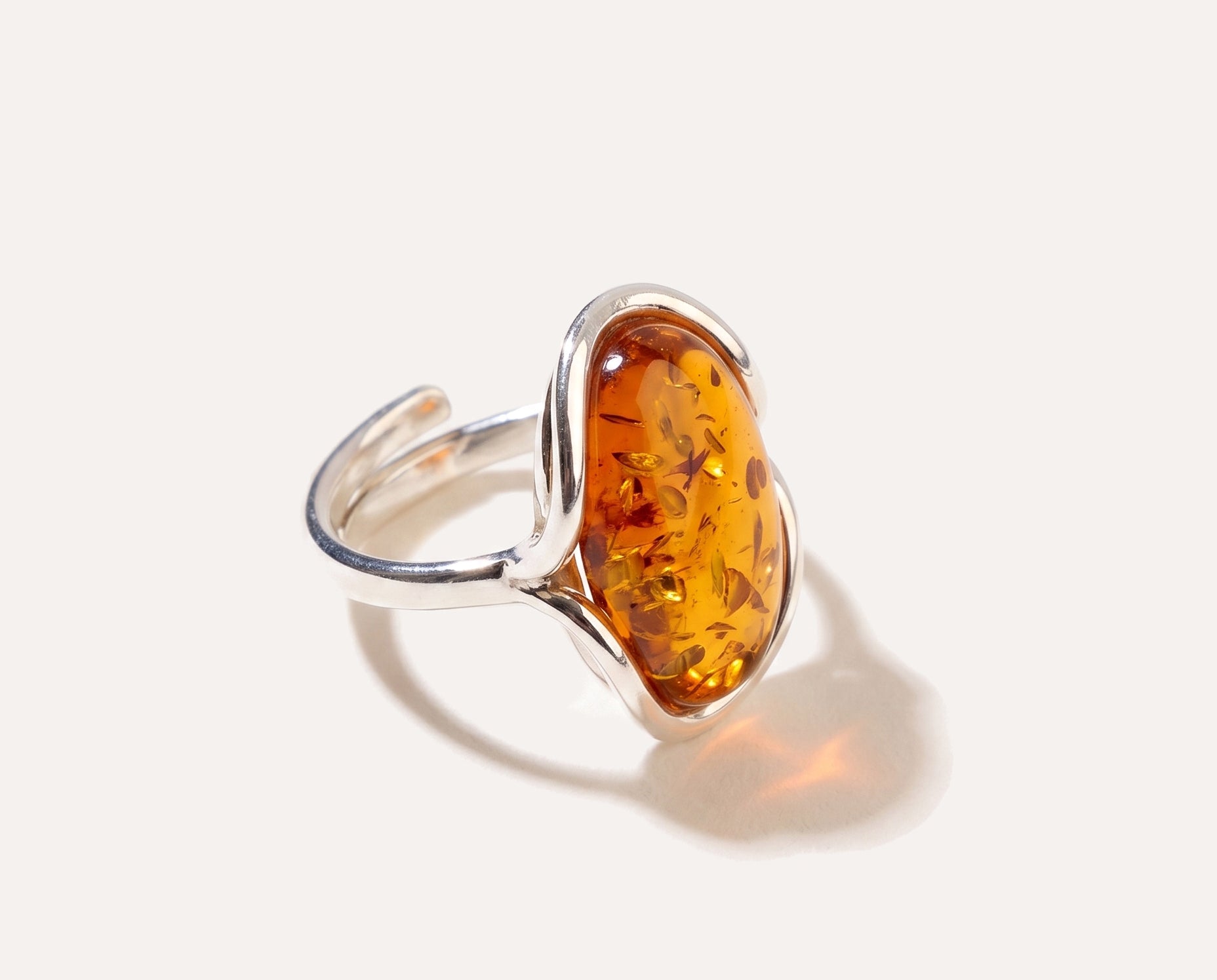 Amber Ripple Ring — Baltic amber and sterling silver jewellery by Baltic Beauty