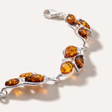 Amber Statement Leaf Link Bracelet — Baltic amber and sterling silver jewellery by Baltic Beauty
